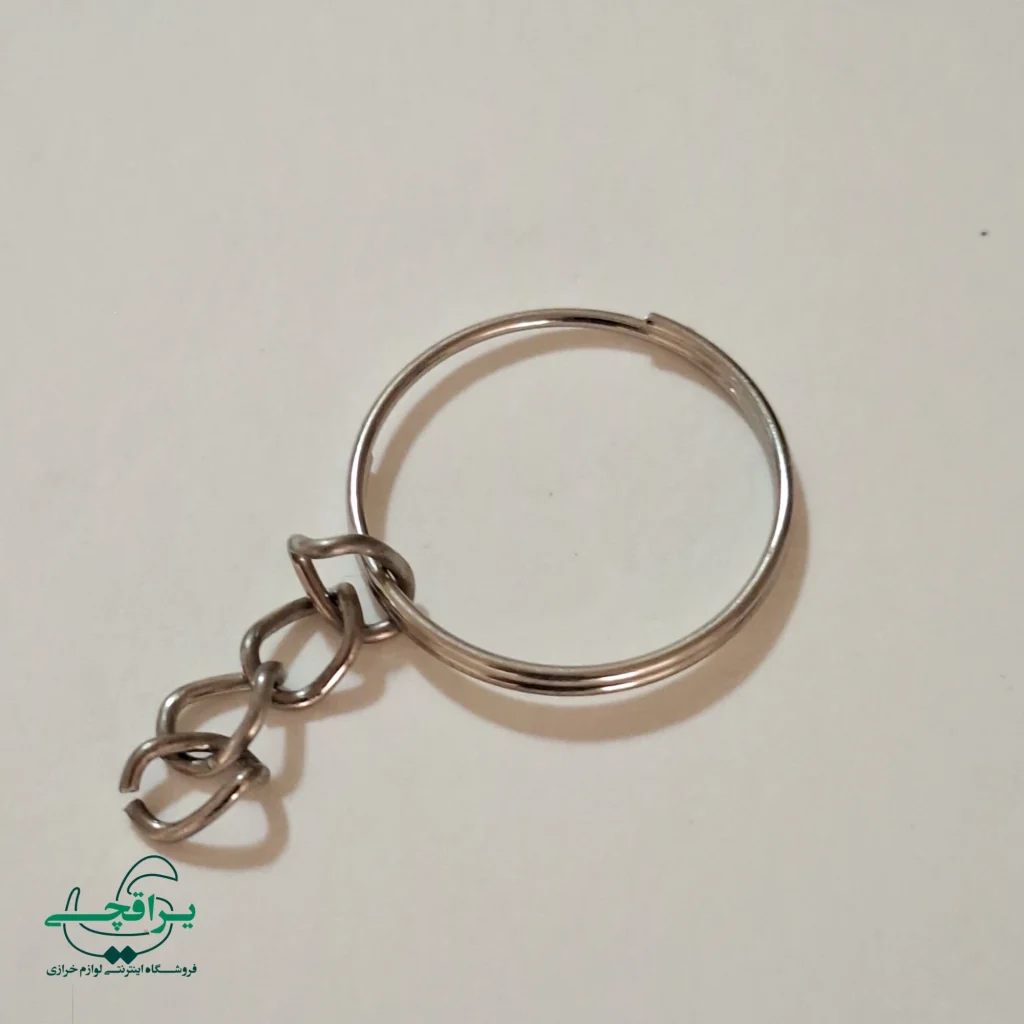 حلقه جاسوییچی ۲.۵ سانت نیکل با زنجیر ساده-005