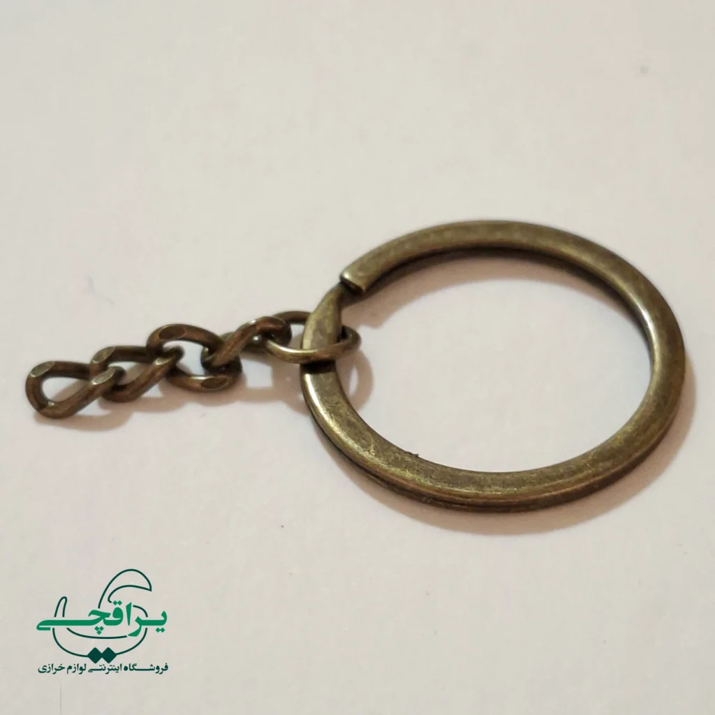 حلقه جاسوییچی ۳ سانت زرد قلم با زنجیر ساده-005