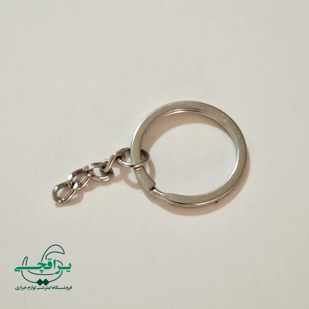 حلقه جاسوییچی ۳ سانت نیکل با زنجیر ساده-005